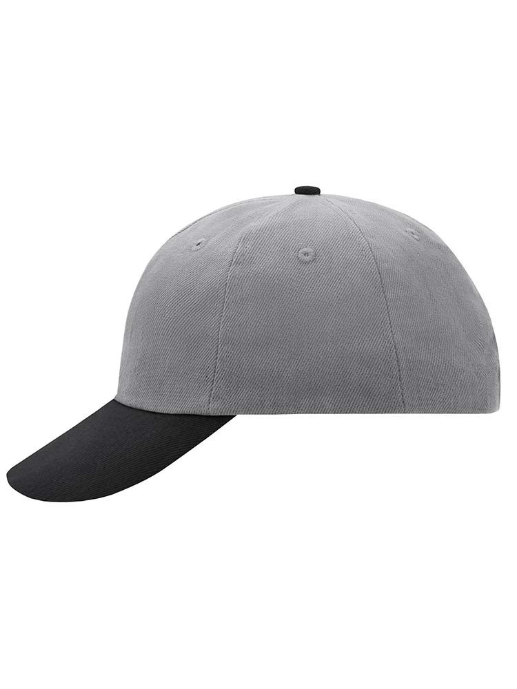 Graues Basecap mit schwarzem Schirm – ideal zum Besticken mit Logo oder Text