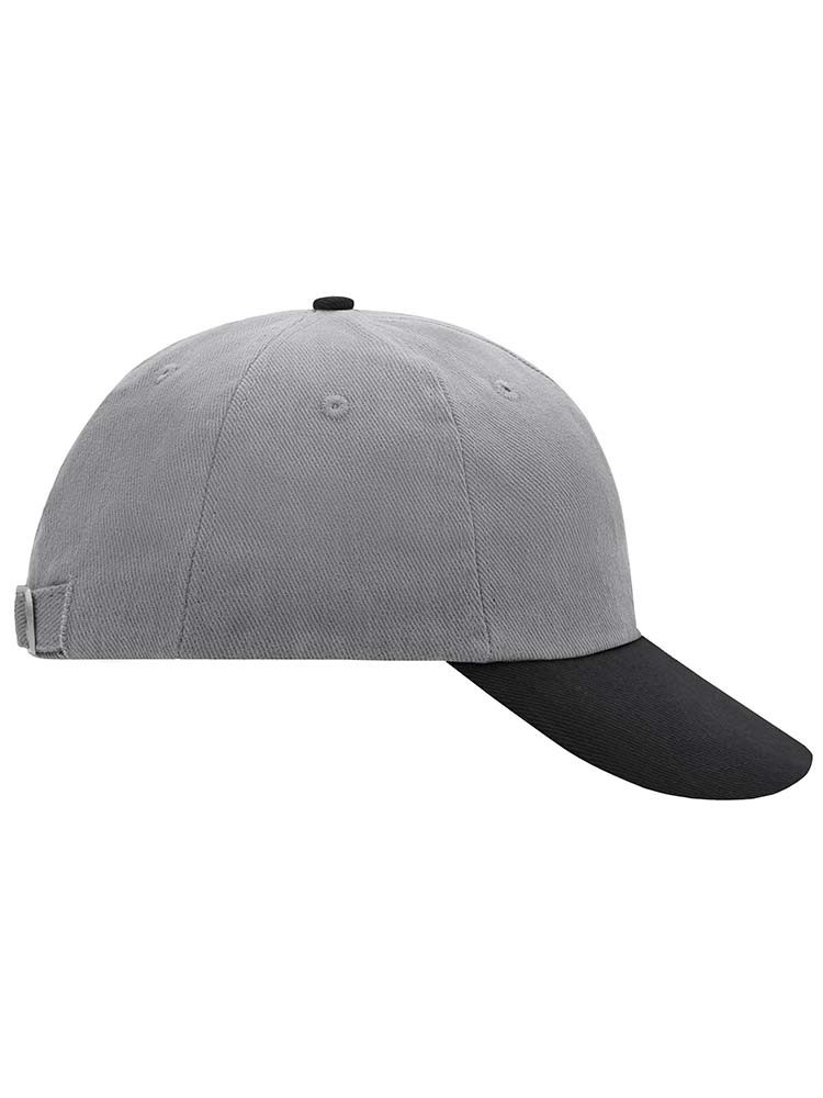 Graues Basecap mit schwarzem Schirm – ideal zum Besticken mit Logo oder Text