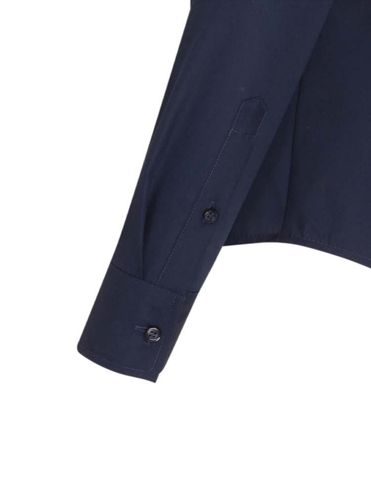 Dunkelblaue Seidensticker Bluse für Damen im Slim Fit – elegantes Hemd mit schwarzer Rose