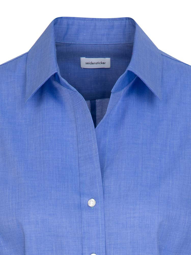 Seidensticker Damen Bluse Blau Fil-a-Fil