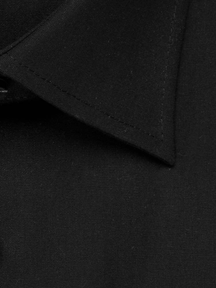 Herren Kurzarm Hemd Schwarz