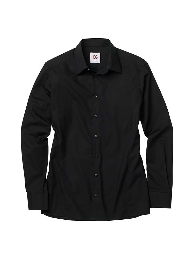 Langarmhemd in Schwarz