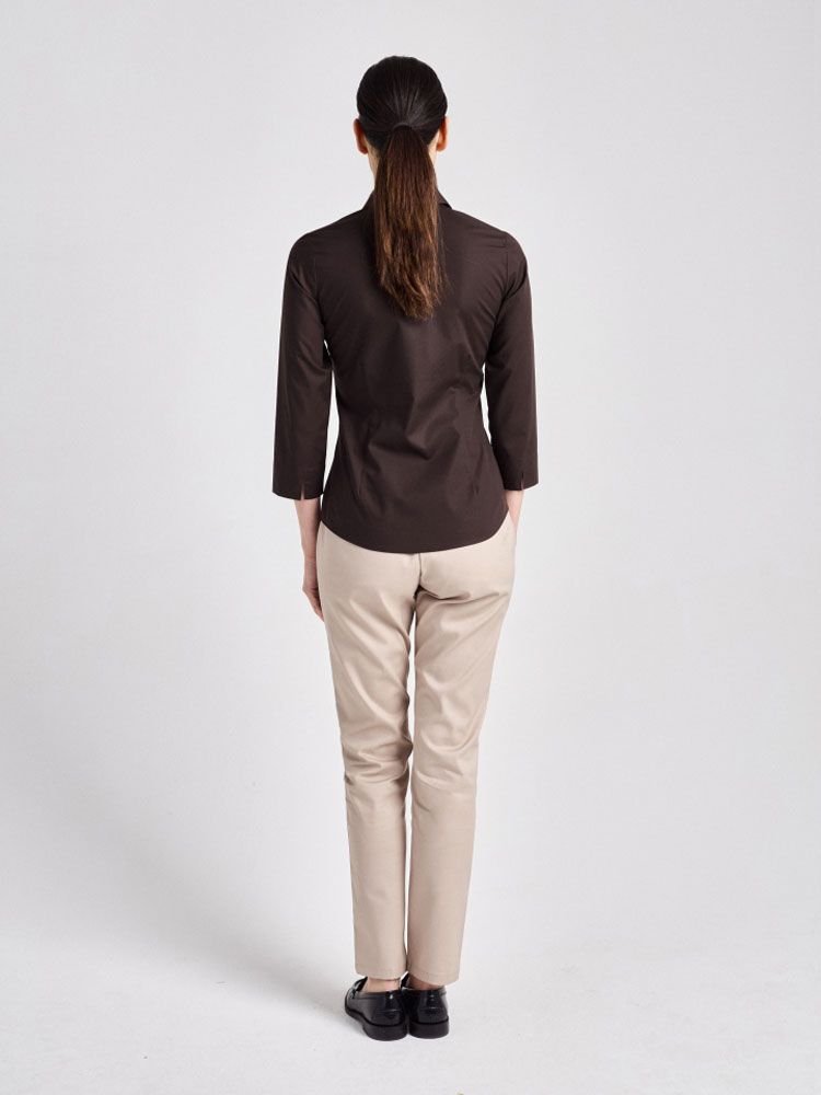 Damenbluse 3/4-Arm Braun