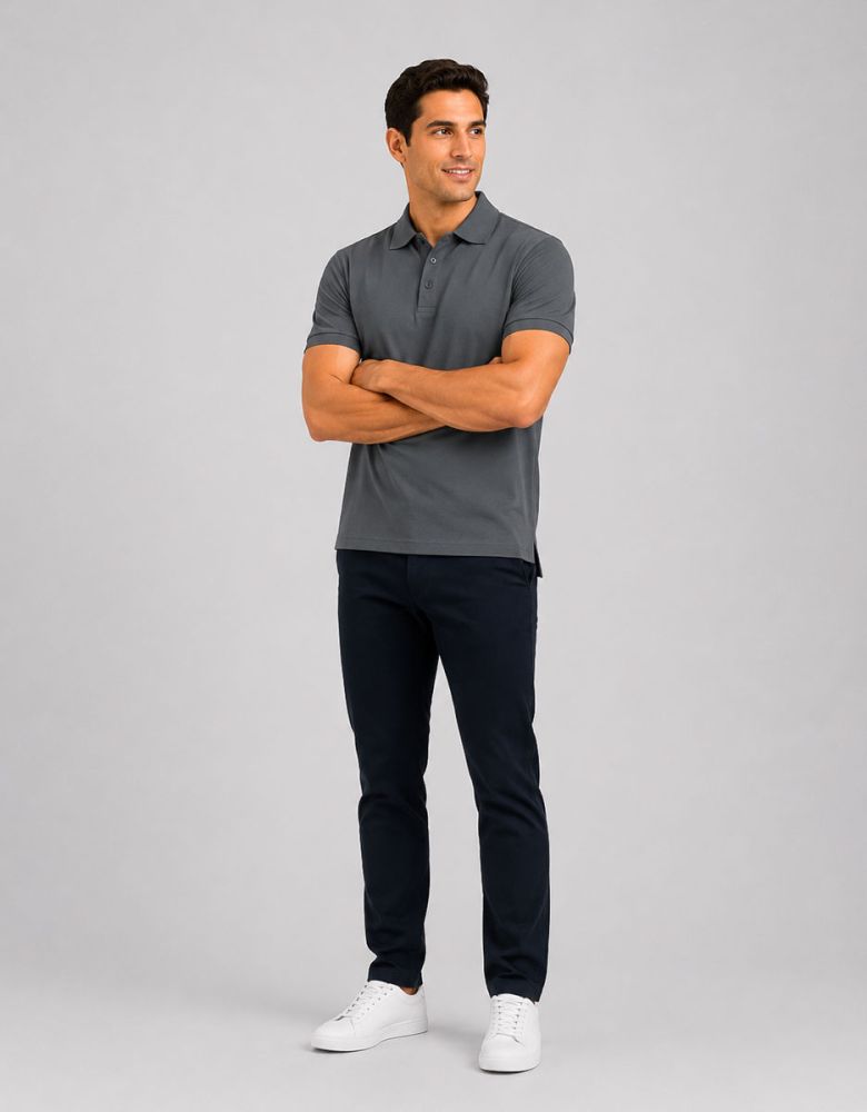 Polohemd Herren in Grau
