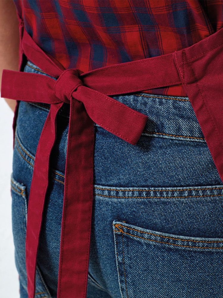 Latzschürze mit Taschen Weinrot