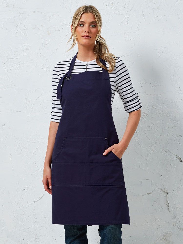 Latzschürze mit Taschen Blau