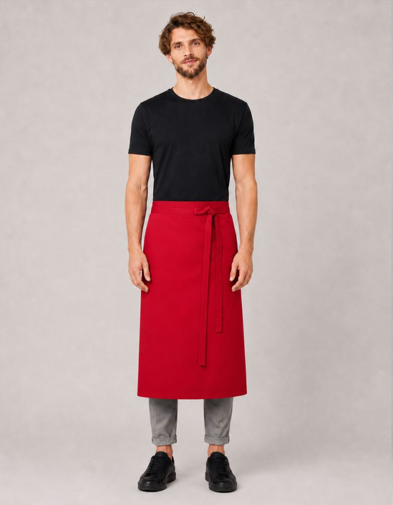 Klassische lange Bistroschürze Rot