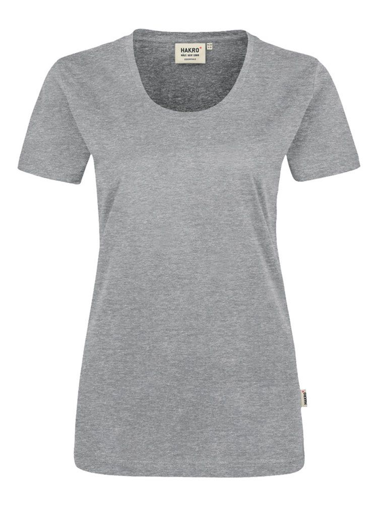 Rundhals Damen T-Shirt Grau meliert