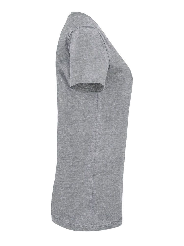 Rundhals Damen T-Shirt Grau meliert