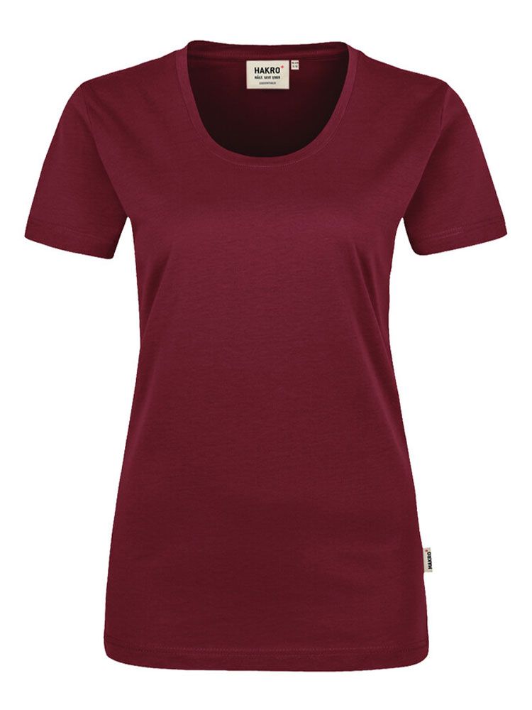 Rundhals Damen T-Shirt Weinrot
