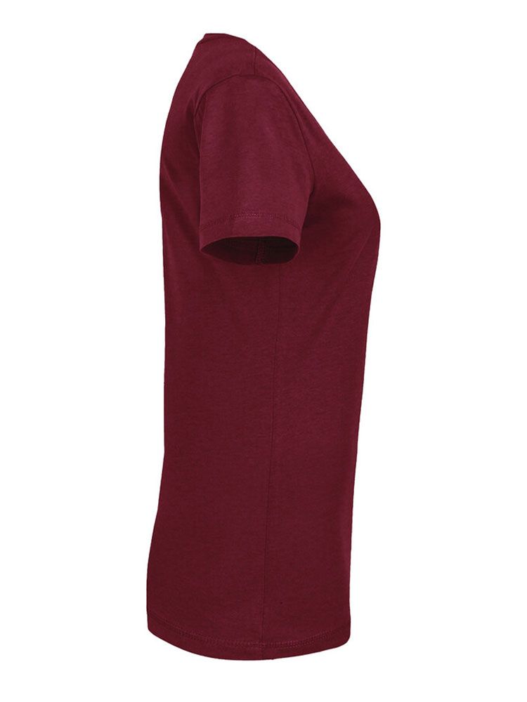 Rundhals Damen T-Shirt Weinrot