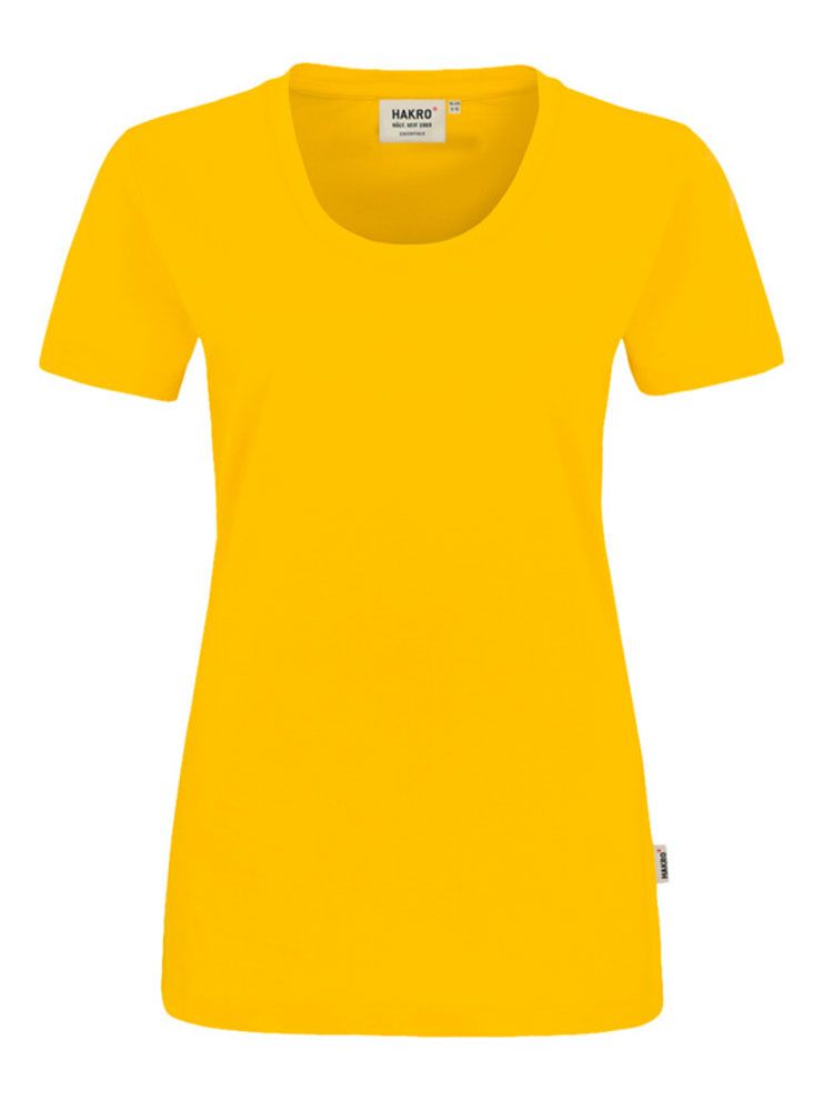 Damen T-Shirt Gelb mit Rundhals, taillierter Schnitt, ideal für Pflege, Gastronomie und Praxis