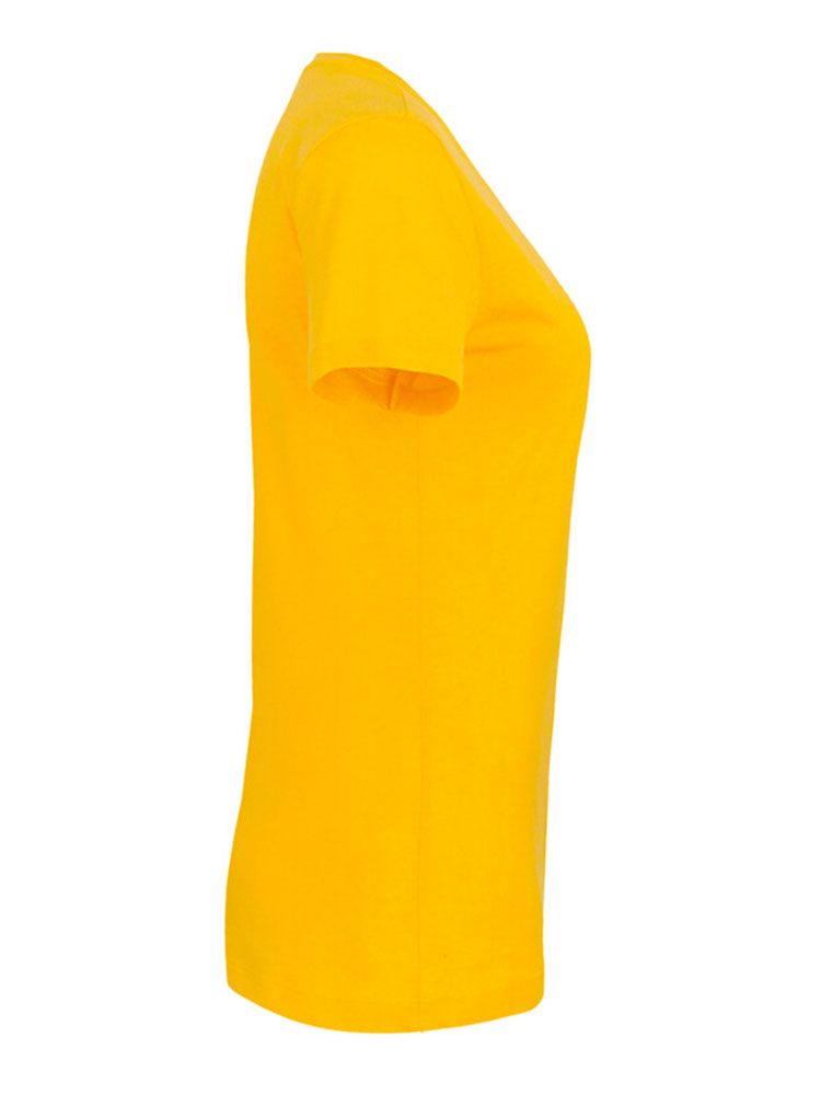 Damen T-Shirt Gelb mit Rundhals, taillierter Schnitt, ideal für Pflege, Gastronomie und Praxis