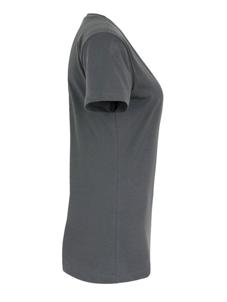 Rundhals Damen T-Shirt Dunkelgrau