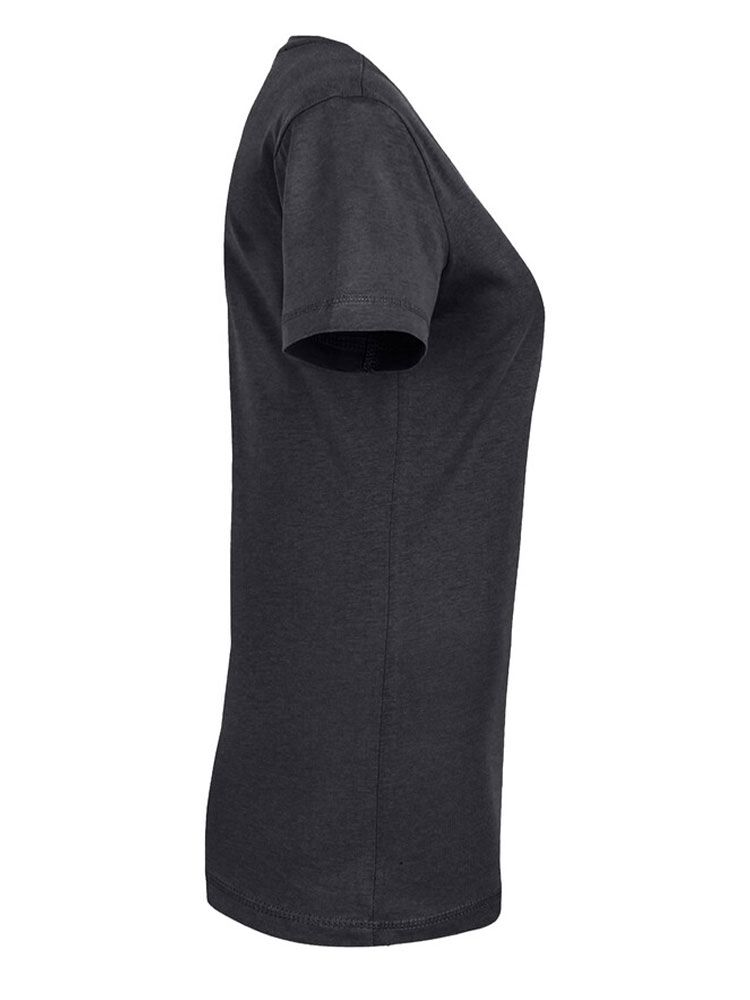 Rundhals Damen T-Shirt Dunkelgrau