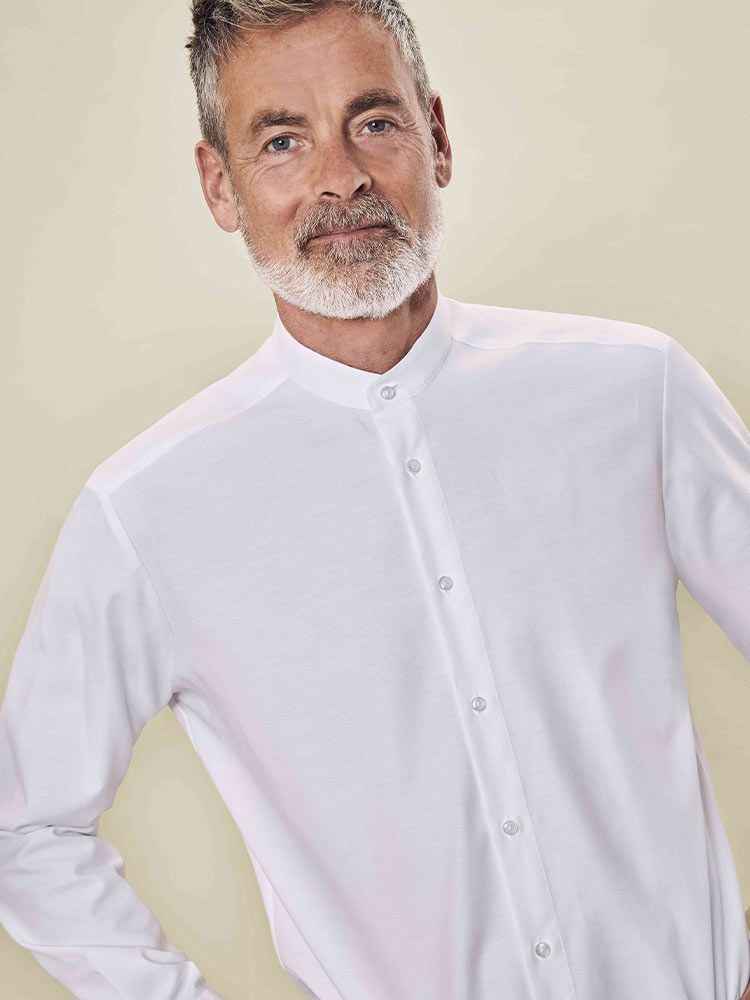 Herren Stehkragenhemd Landhaus