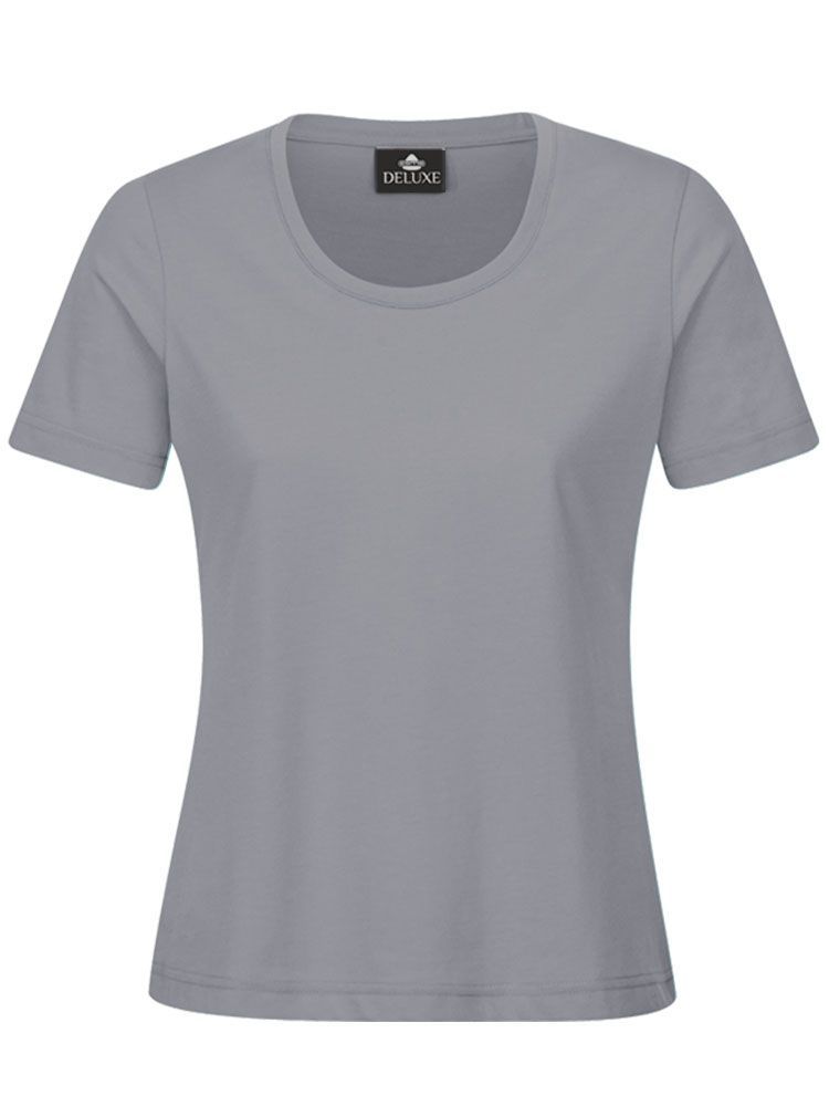 Graues Damen T-Shirt mit Rundhals, tailliert, für Beruf & Freizeit