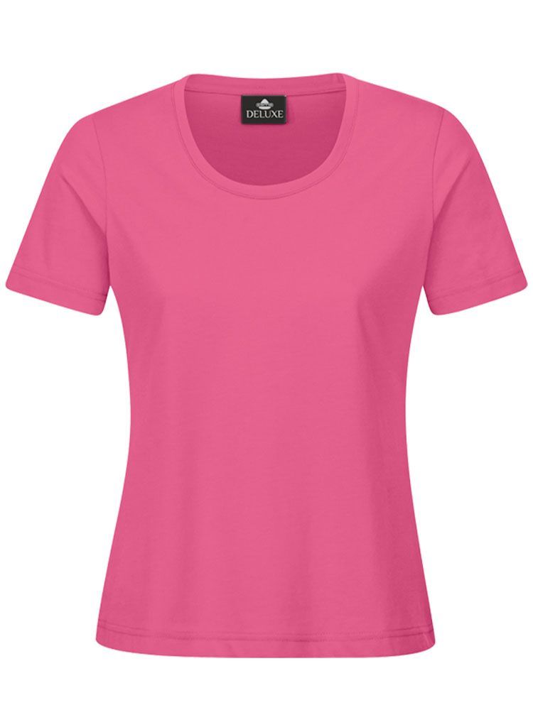 Pinkes Damen T-Shirt mit Rundhals, tailliert, für Beruf & Freizeit