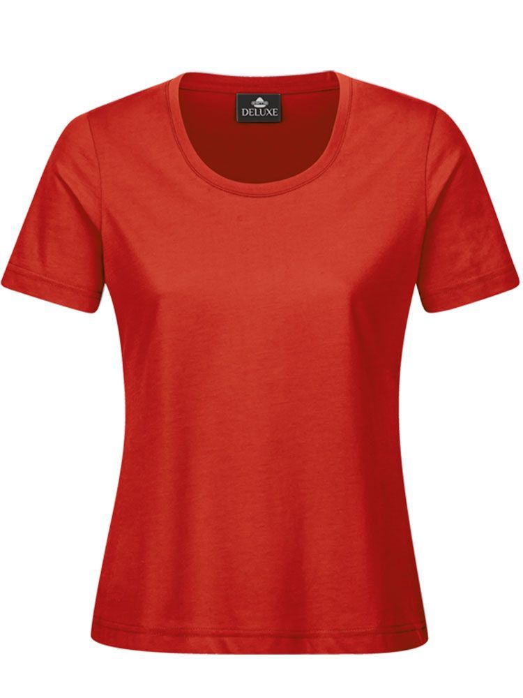 Rotes Damen T-Shirt mit Rundhals, tailliert, für Beruf & Freizeit