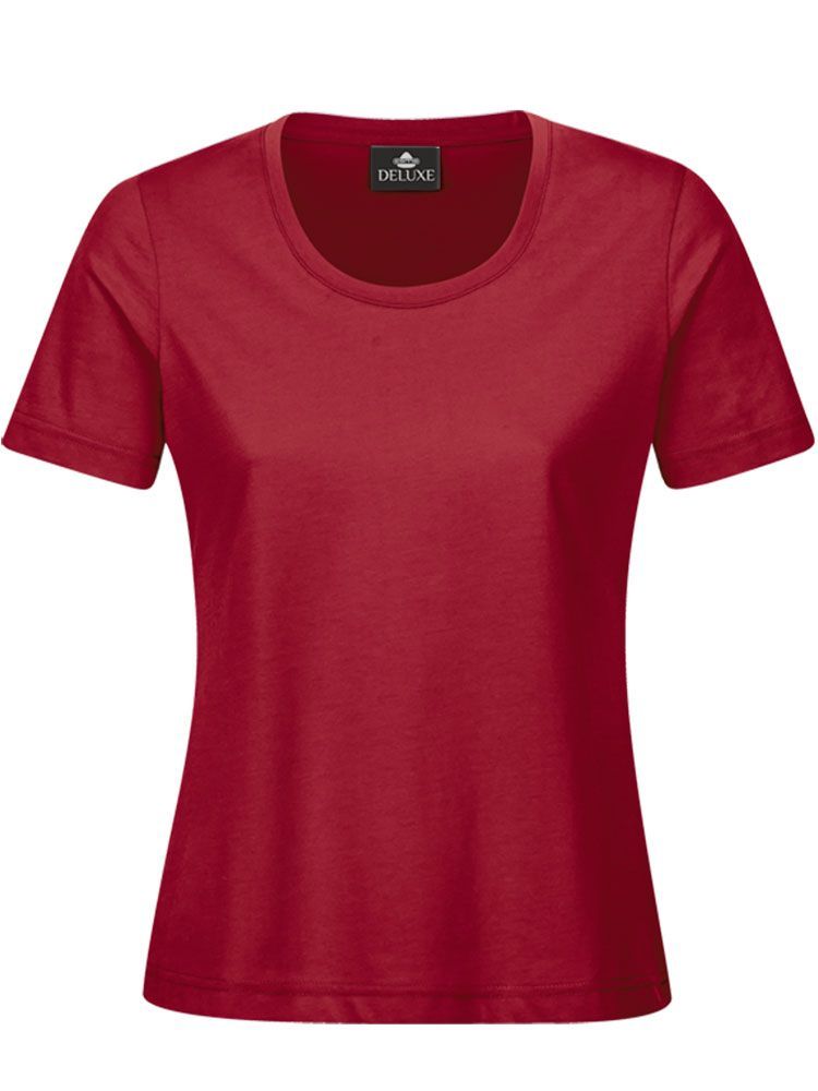 Bordeaux Damen T-Shirt mit Rundhals, tailliert, für Beruf & Freizeit