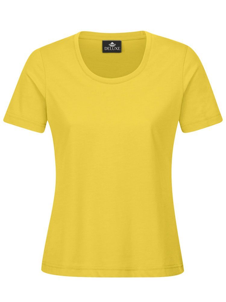 Damen T Shirt gelb mit taillierter Passform – ideal für Arbeit, Freizeit und Corporate Fashion