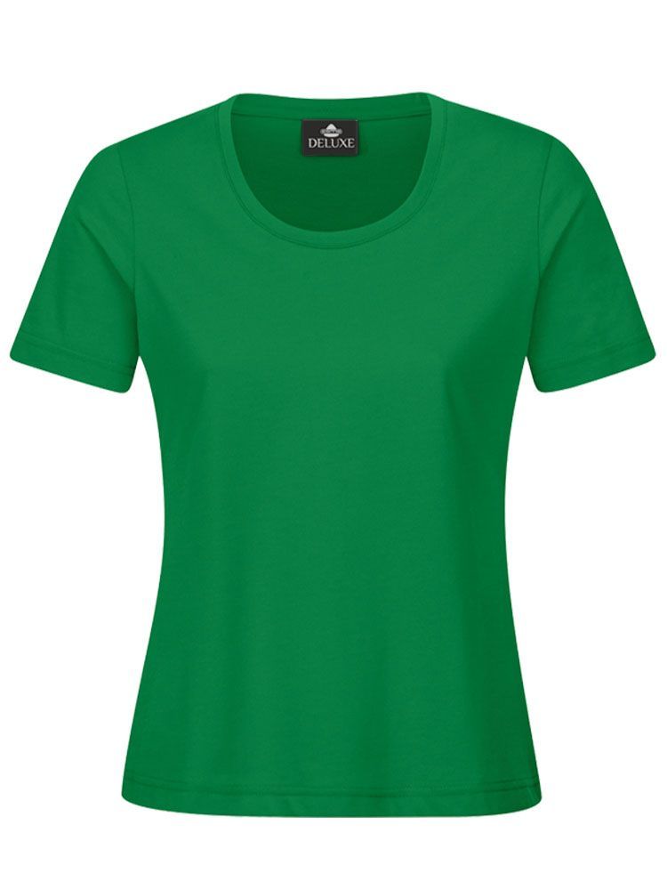Grünes Damen T-Shirt mit Rundhals, tailliert, für Beruf & Freizeit