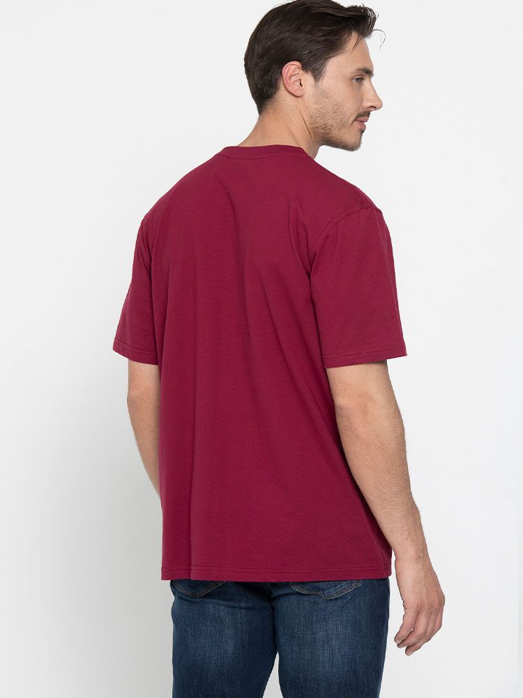 T-Shirt Bordeaux Herren – bequemer Rundhals-Schnitt, ideal für Beruf, Freizeit und Teamkleidung