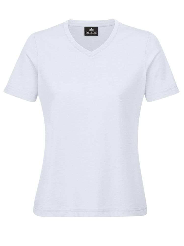 Weißes Damen T-Shirt V-ausschnitt
