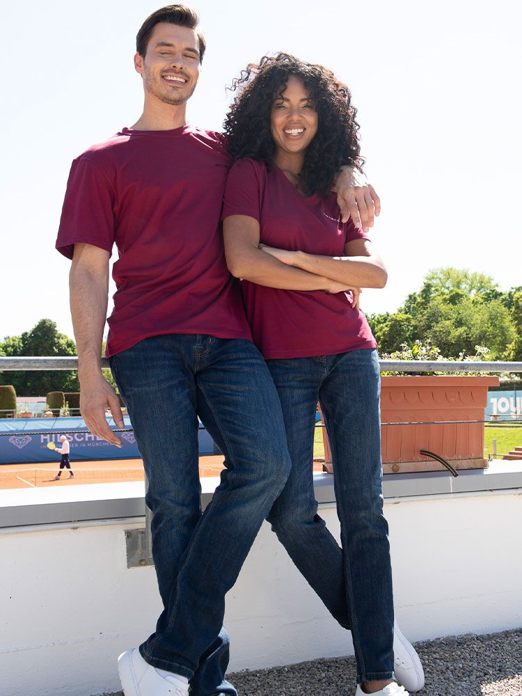 Weißes Damen T-Shirt V-ausschnitt