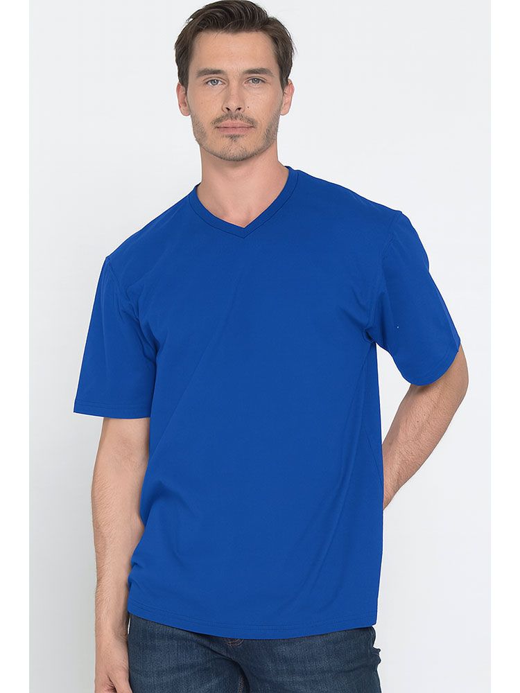 Blau Herren T-Shirt mit V-Ausschnitt, gerade geschnitten, für Beruf & Freizeit