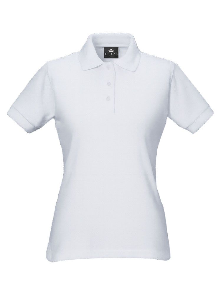 Weißes Poloshirt Damen – tailliertes Piqué, XS–5XL, 60 °C, pflegeleicht & formstabil