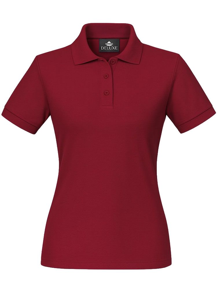 Poloshirt Damen Bordeaux – tailliertes Piqué, pflegeleicht & formstabil