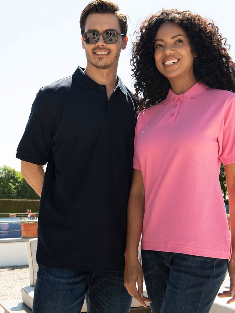 Piqué Poloshirt Damen günstig – tailliert, Dunkelblau, pflegeleicht & formstabil