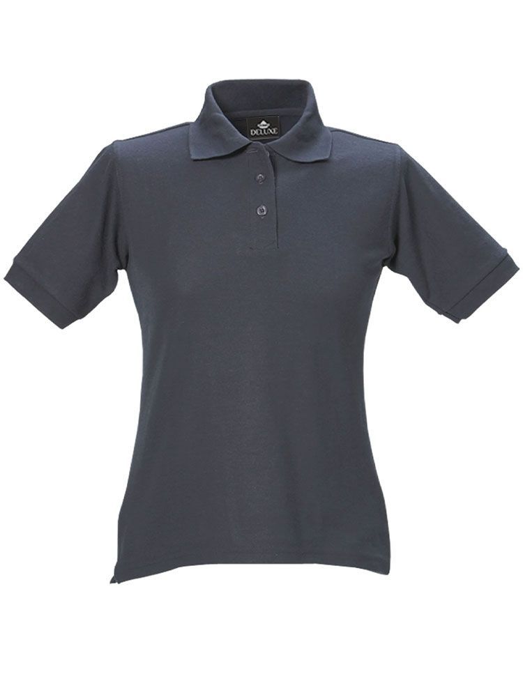 Piqué Poloshirt Damen günstig – tailliert, Dunkelblau, pflegeleicht & formstabil