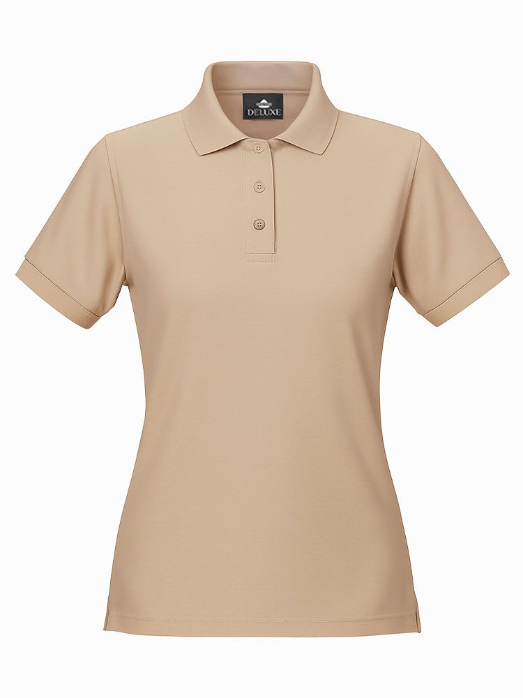 Polo T-Shirt Damen – tailliert, pflegeleicht & 60 °C waschbar, Farbe Beige
