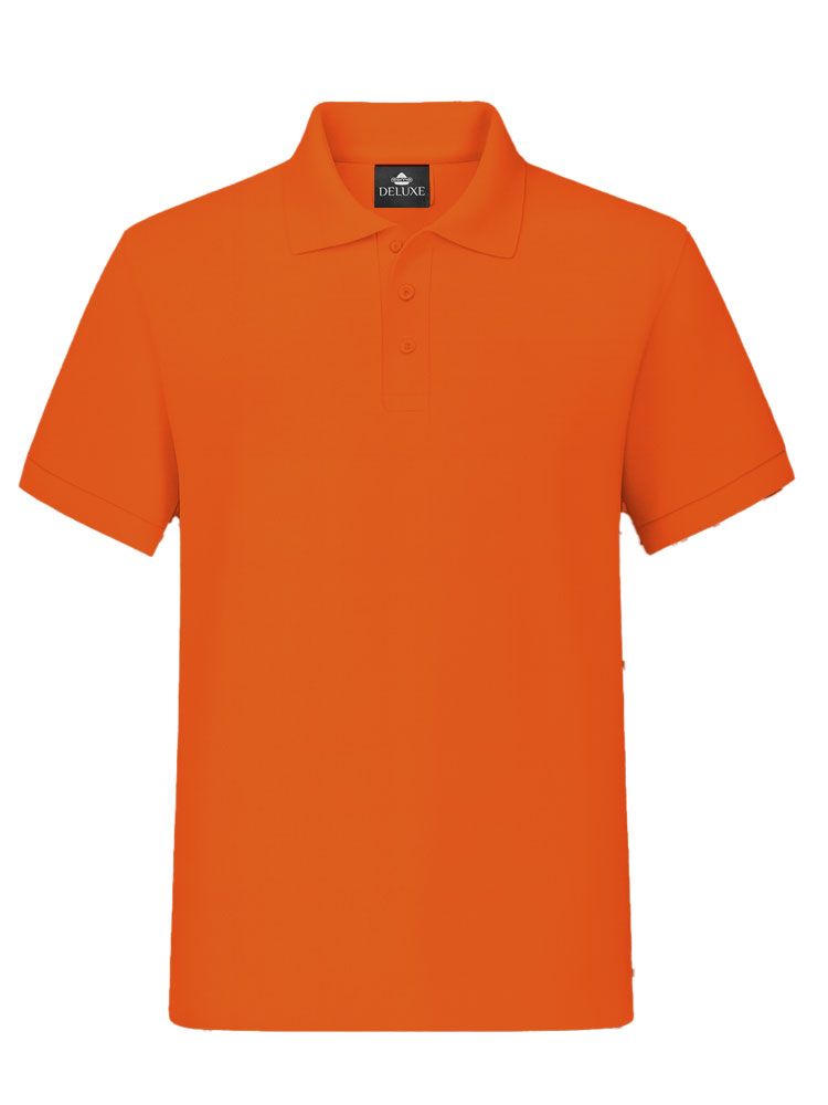 Poloshirt Orange Herren – atmungsaktives Baumwoll-Polyester Piqué mit Knopfleiste für Arbeit und Freizeit