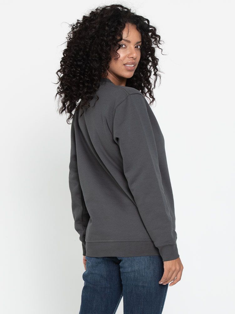 Anthrazit Unisex Sweatshirt, gerade geschnitten, mit Rippstrickbündchen