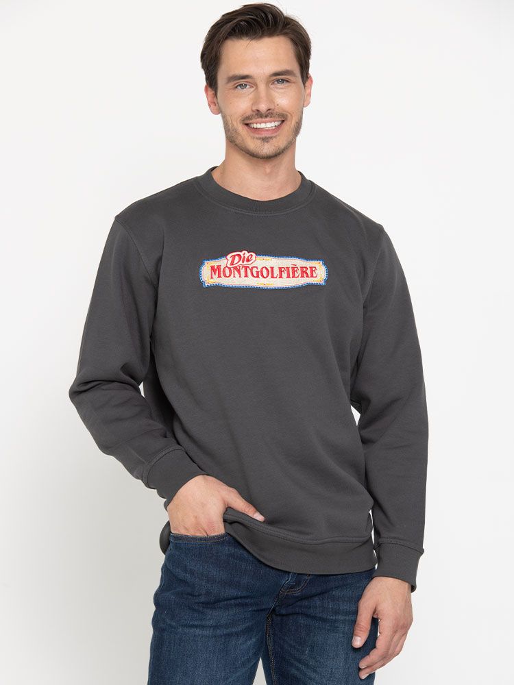 Anthrazit Unisex Sweatshirt, gerade geschnitten, mit Rippstrickbündchen