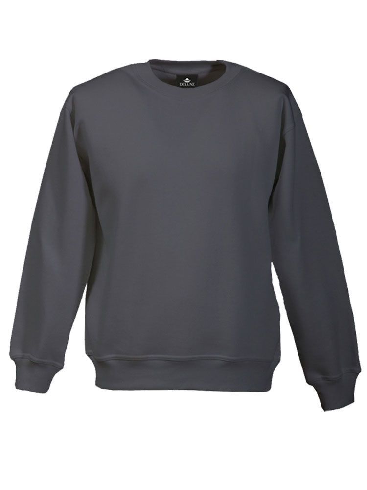 Anthrazit Unisex Sweatshirt, gerade geschnitten, mit Rippstrickbündchen