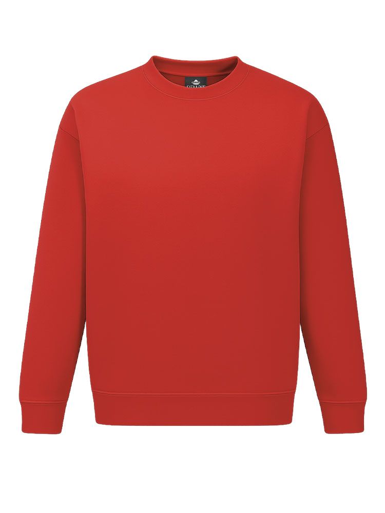 Rotes Unisex Sweatshirt, gerade geschnitten, mit Rippstrickbündchen