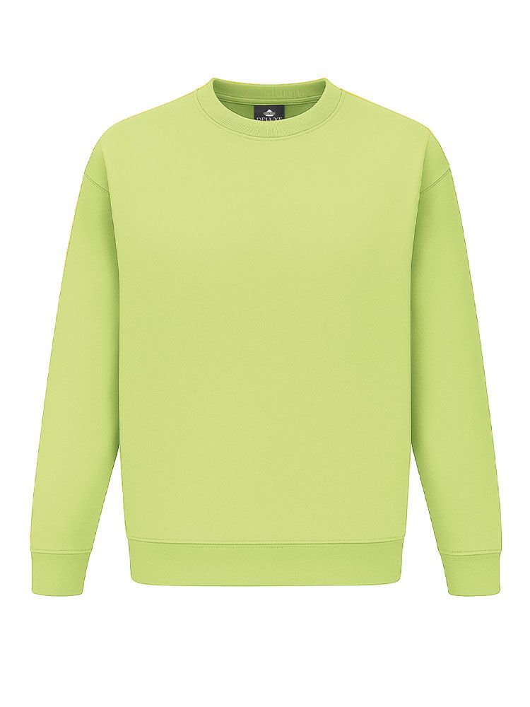 Apfelgrünes Unisex Sweatshirt, gerade geschnitten, mit Rippstrickbündchen