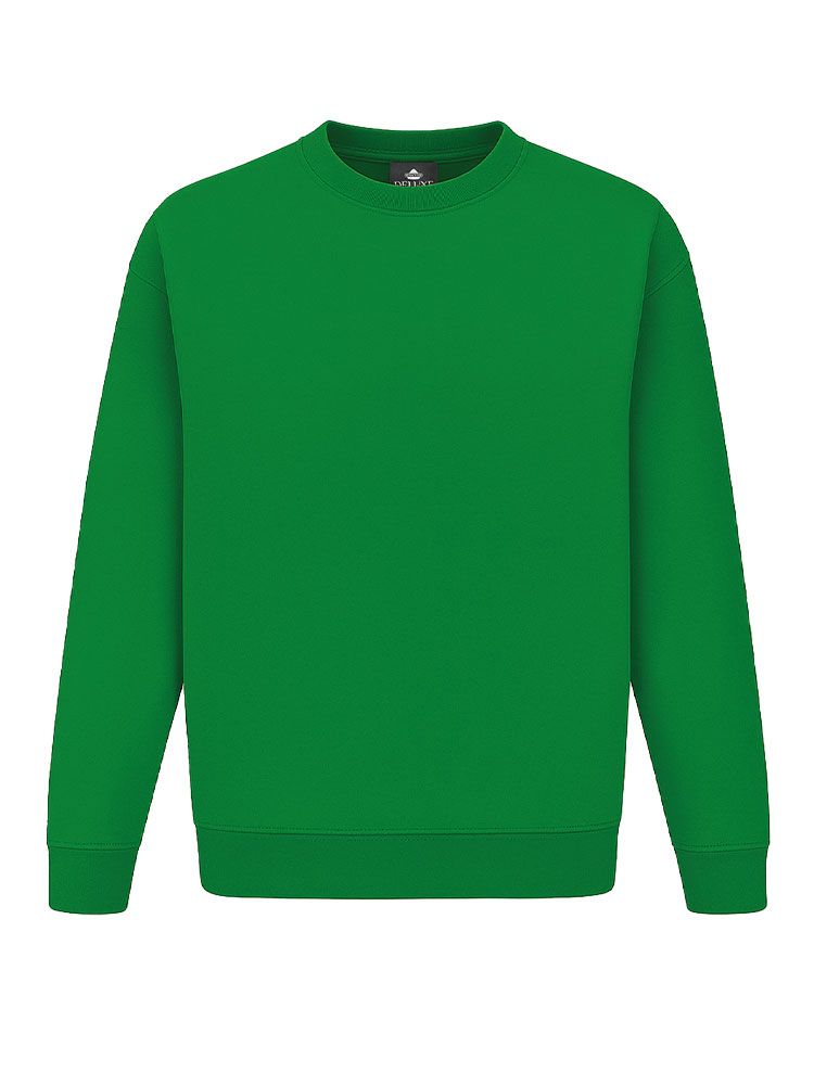 Grünes Unisex Sweatshirt, gerade geschnitten, mit Rippstrickbündchen