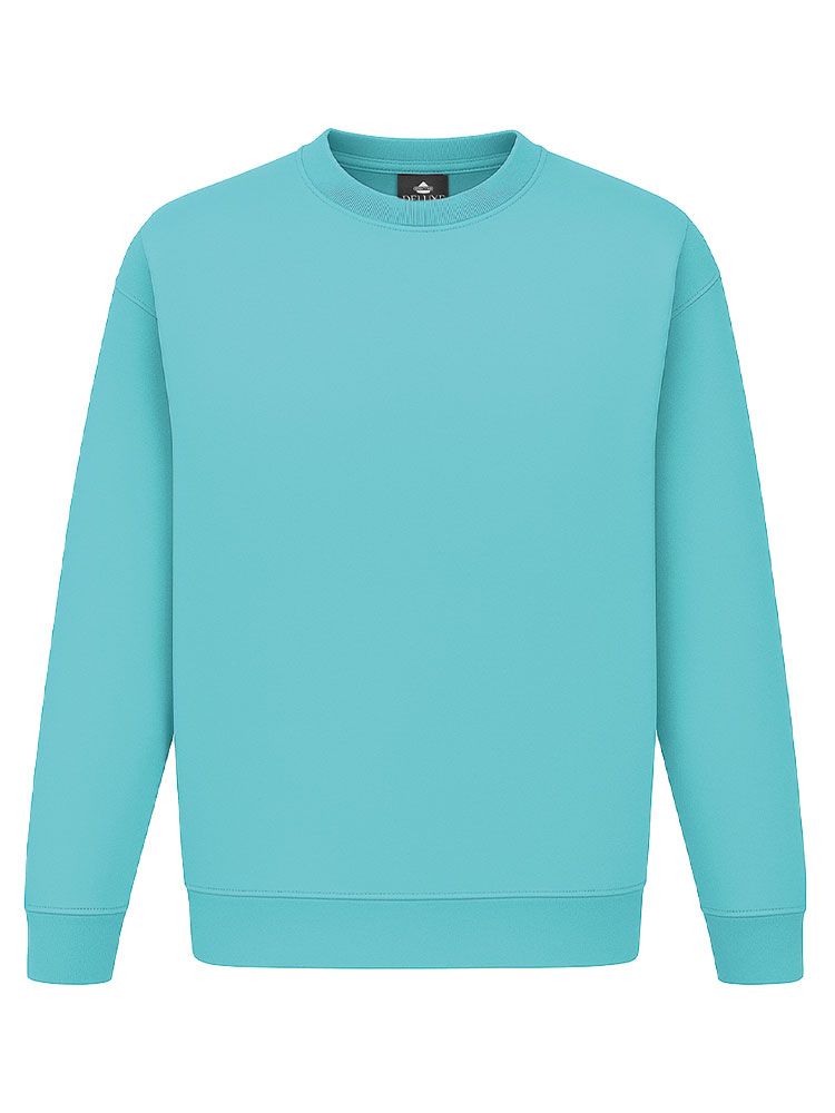 Türkises Unisex Sweatshirt, gerade geschnitten, mit Rippstrickbündchen