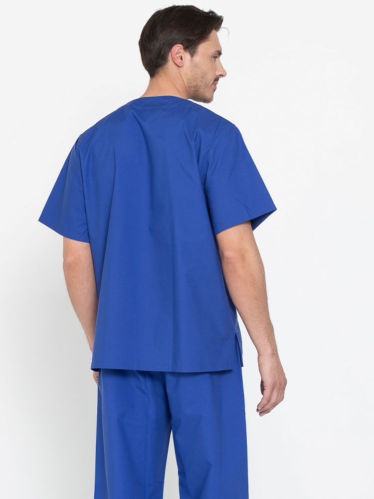 Unisex Pflegekasack in Blau mit Taschen – COMO Deluxe Serie, bequem, hygienisch waschbar, ideal für Pflegepersonal und medizinisches Fachpersonal