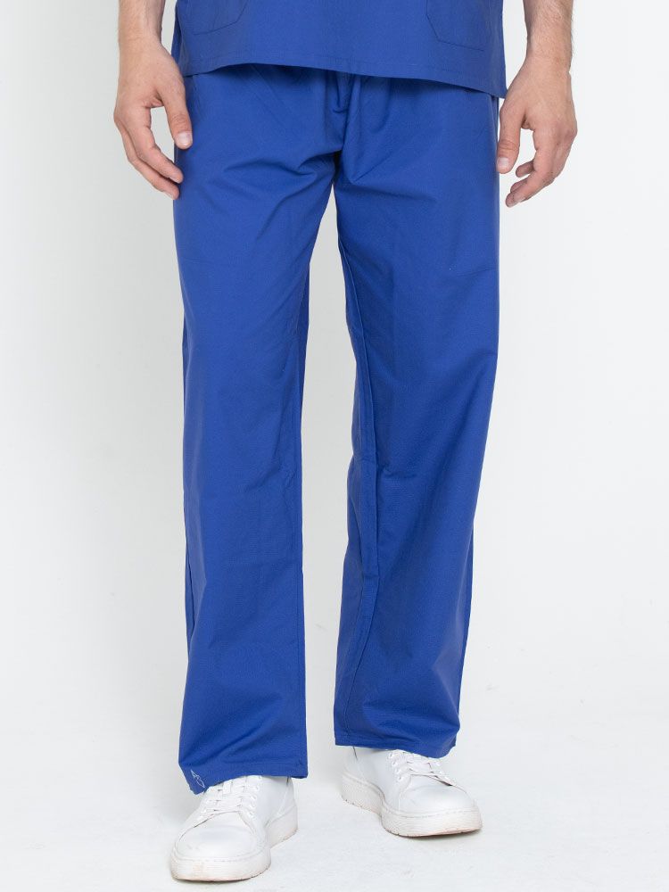 Medizinische Schlupfhose in Blau für Damen und Herren mit Gummibund und Gesäßtasche – geeignet für Klinik, Pflege und Praxis