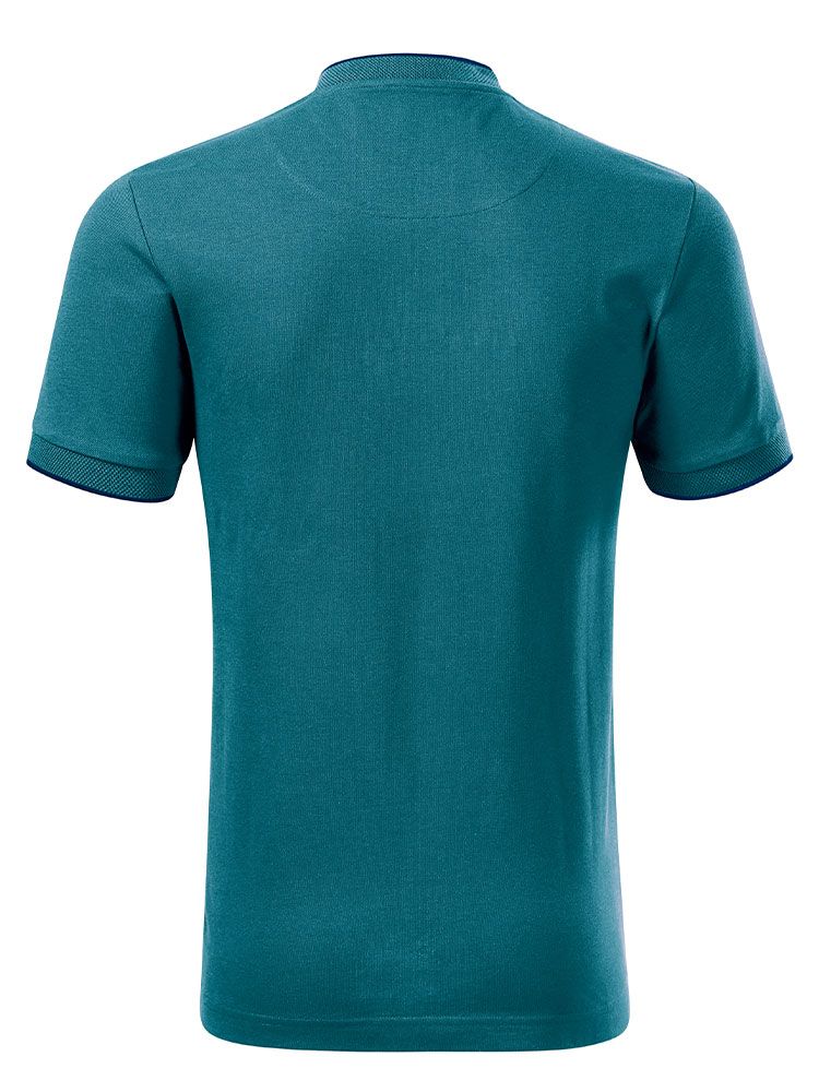 Stehkragen Poloshirt Herren – mit Kontraststreifen, sportlich und professionell