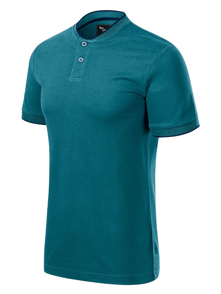 Stehkragen Poloshirt Herren – mit Kontraststreifen, sportlich und professionell