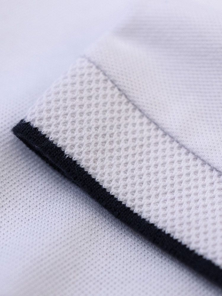 Stehkragen Poloshirt Herren – mit Kontraststreifen, sportlich und professionell