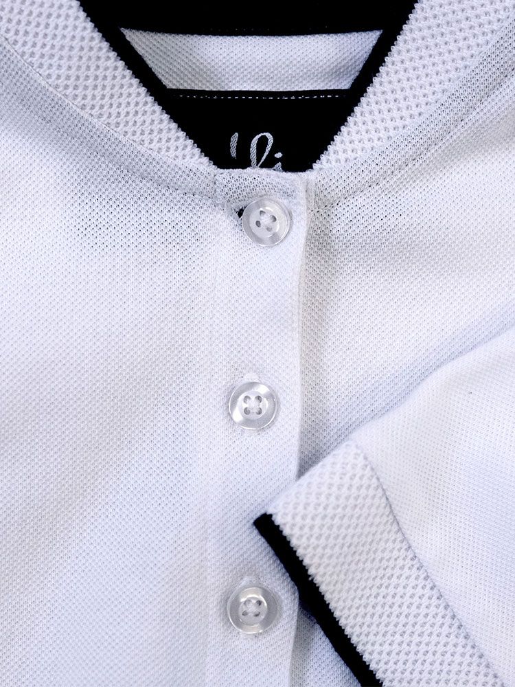 Polo mit Stehkragen in Schwarz für Damen, tailliert, 8 Farben, Größen XS bis 2XL