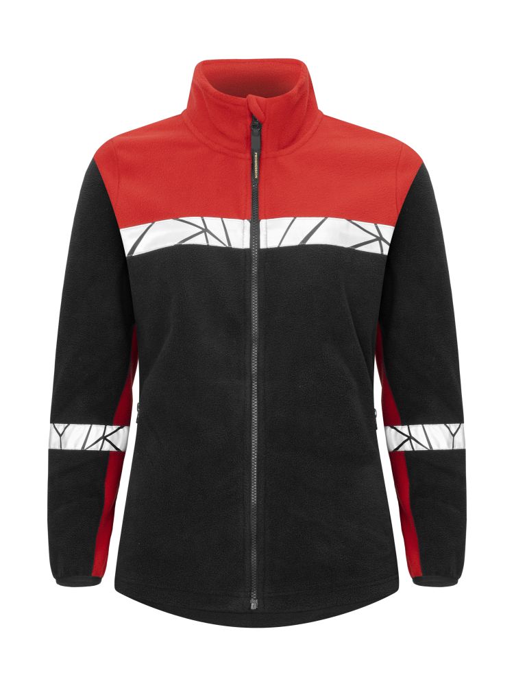 Rote Warnschutz Fleecejacke für Damen mit atmungsaktivem Fleece und funktionalem Schnitt